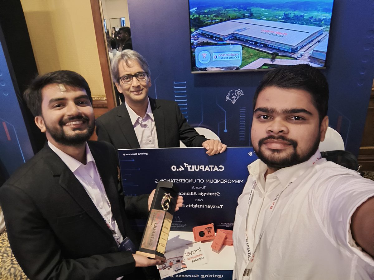 Receiving the Catapult 4.0 trophy